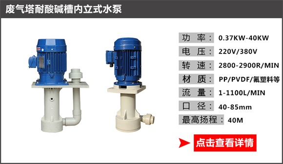 廢氣塔耐酸堿槽內立式水泵